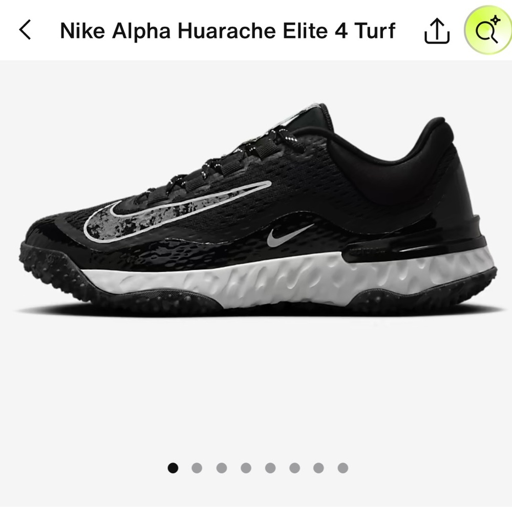 Nike Black and White Turf Softball Shoes